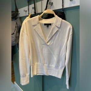 Banana Republic Bella Merino Sweater Polo, Ivory, XXS, almost new
